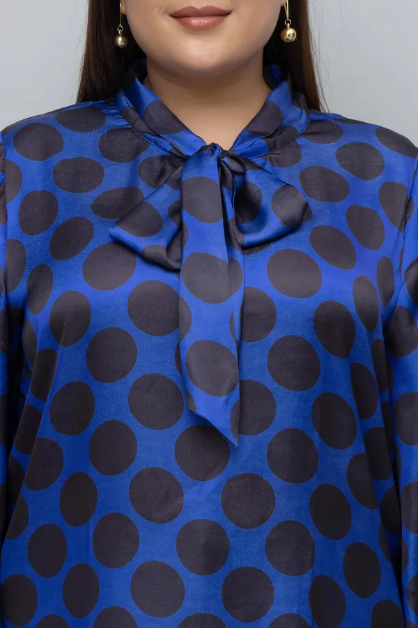 Women's_Plus_Size_Polka_Print_Tie_Top_For_Women