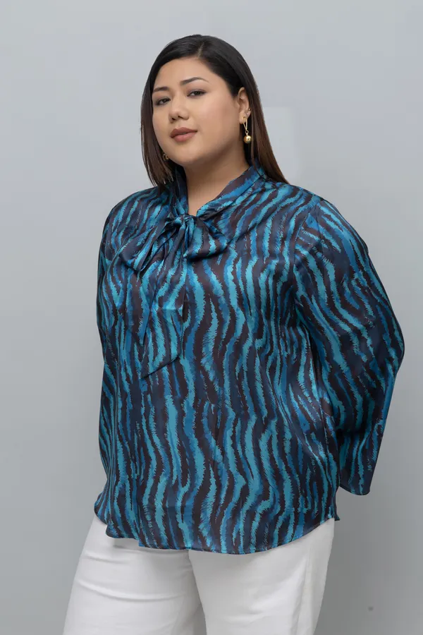 Women's_Plus_Size_Chevron_Print_Satin_Top