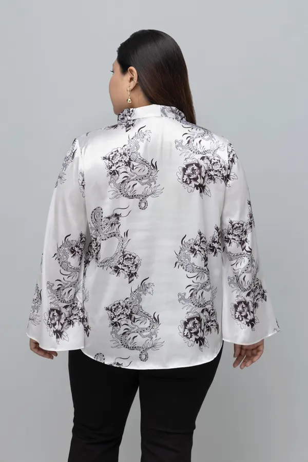 Women's_Plus_Size_Dragon_Print_Tie_Top_For_Women