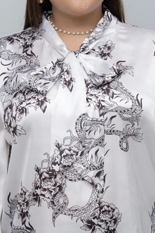 Women's_Plus_Size_Dragon_Print_Tie_Top_For_Women
