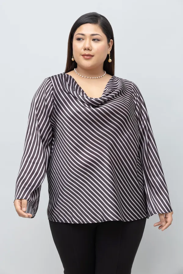 Women's_Plus_Size_Stripe_Satin_Top
