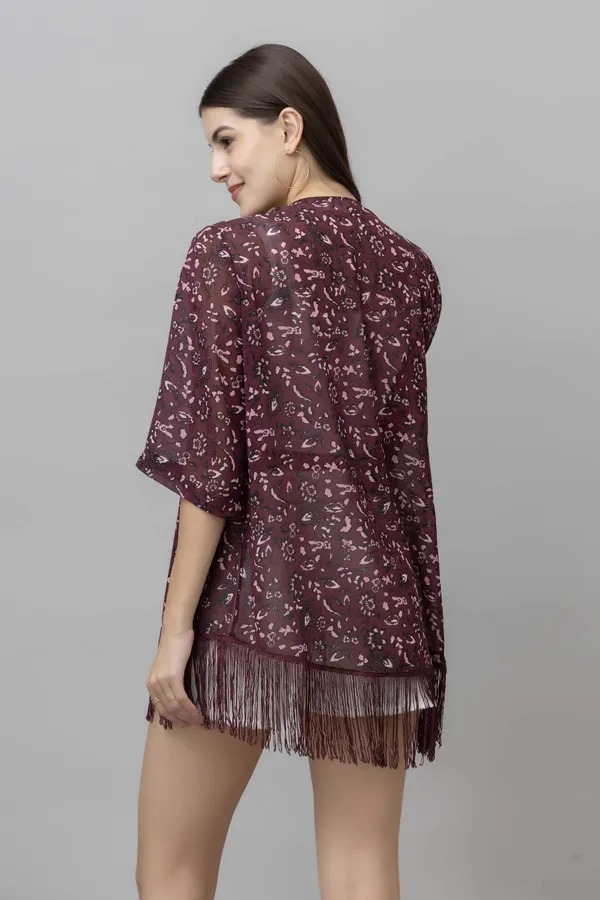 Maroon_&_White_Polyester_Floral_Print_3/4Th_Sleeve_Shrug_For_Women