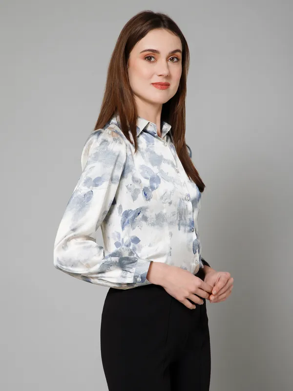 Blue_&_White_Satin_Abstract_Full_Sleeve_Spread_Collar_Hip_Length_Shirt_For_Women_&_Girls