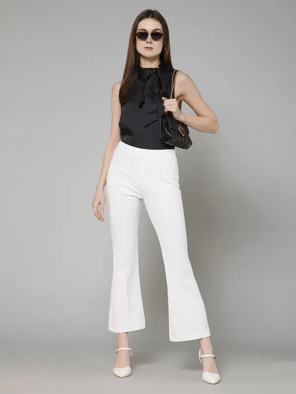 Black_Satin_Tie-Up_Solid_Sleeveless_Hip_Length_Blouson_Top_For_Women