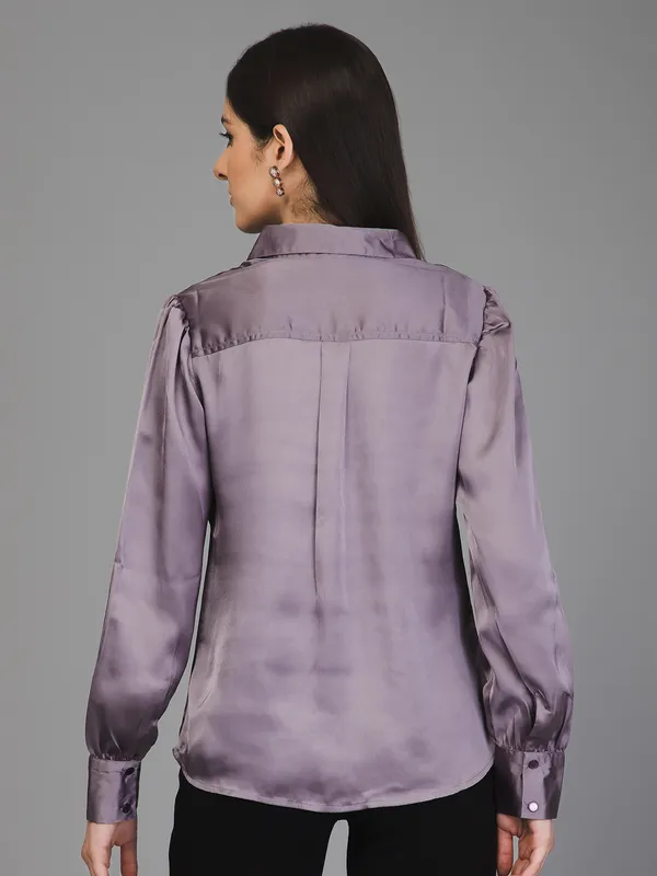 Purple_Satin_Solid_Full_Sleeve_Hip_Length_Shirt_For_Women
