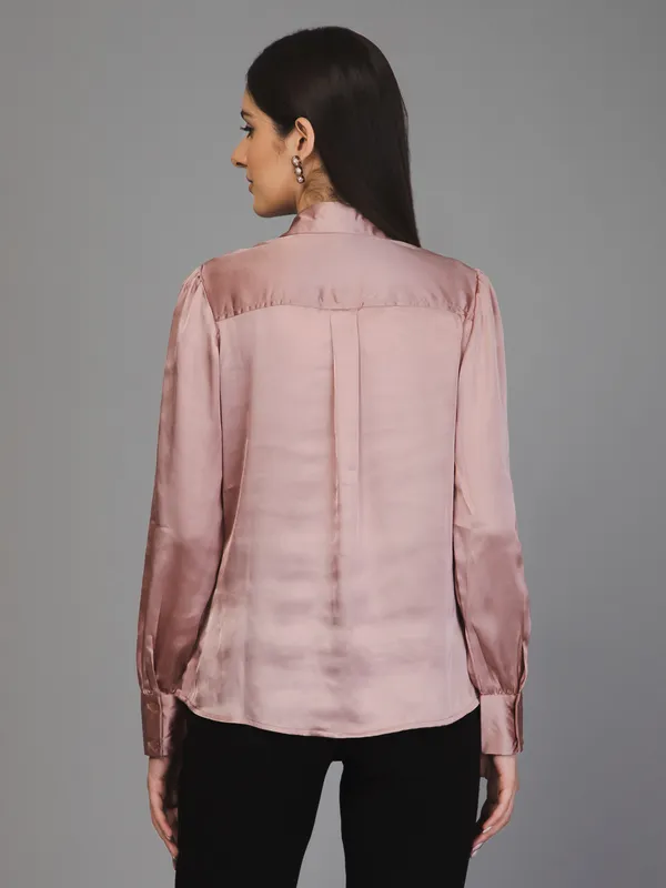 Pink_Satin_Solid_Full_Sleeve_Hip_Length_Shirt_For_Women