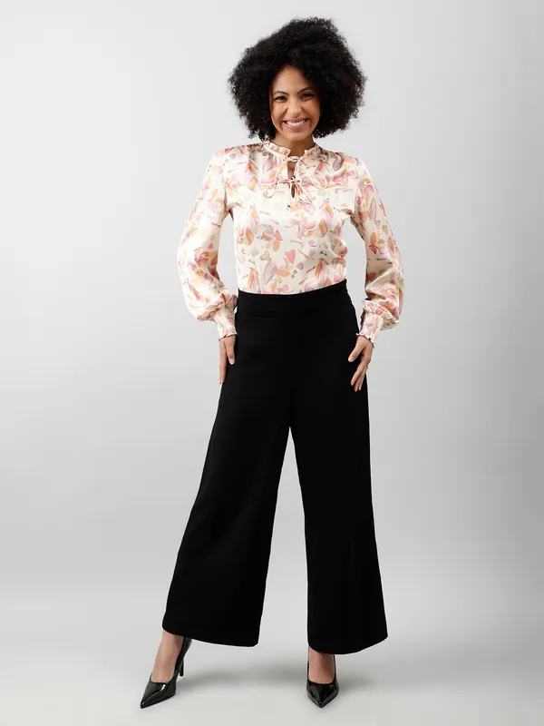 Tie-Up_Neck_Smocked_Satin_Top