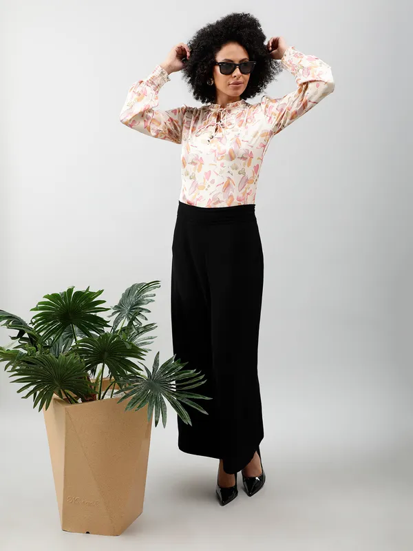 Tie-Up_Neck_Smocked_Satin_Top
