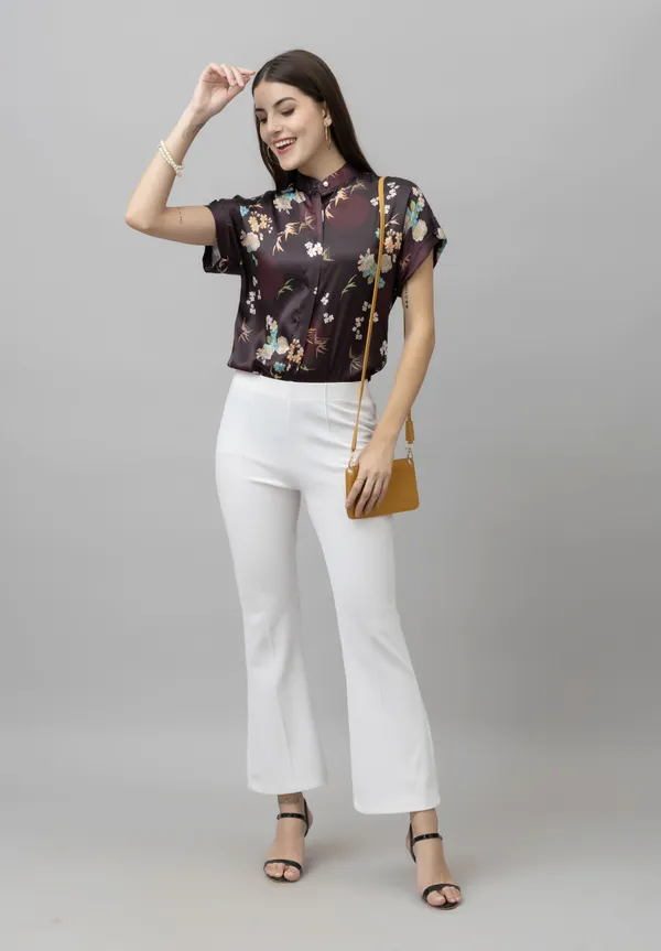 Black,_White_&_Green_Satin_Floral_Print_Full_Sleeve_Mandarin_Collar_Hip_Length_Shirt_For_Women_&_Girls