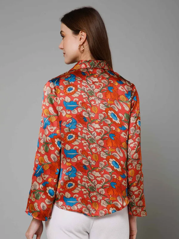 Kalamkari-Inspired_Floral_Print_Shirt_For_Women_&_Girls