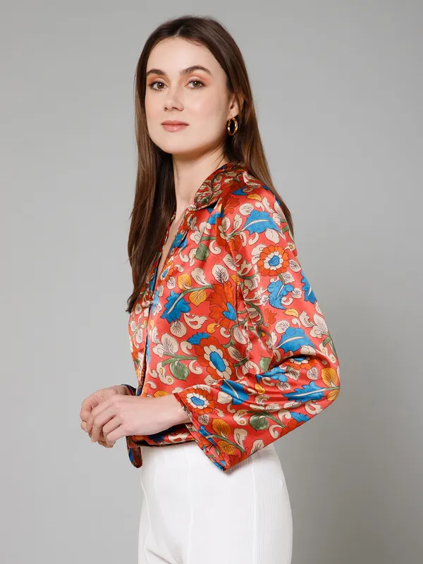 Kalamkari-Inspired_Floral_Print_Shirt_For_Women_&_Girls