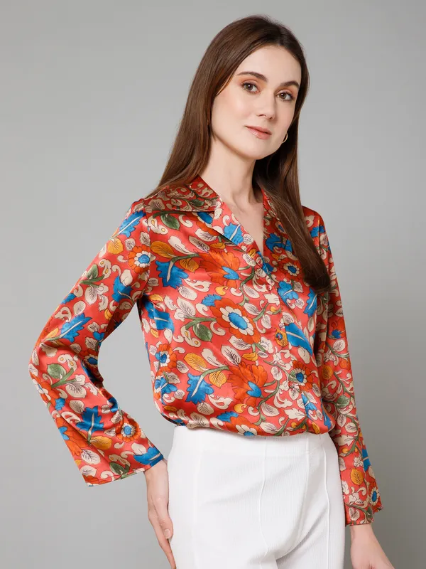Kalamkari-Inspired_Floral_Print_Shirt_For_Women_&_Girls