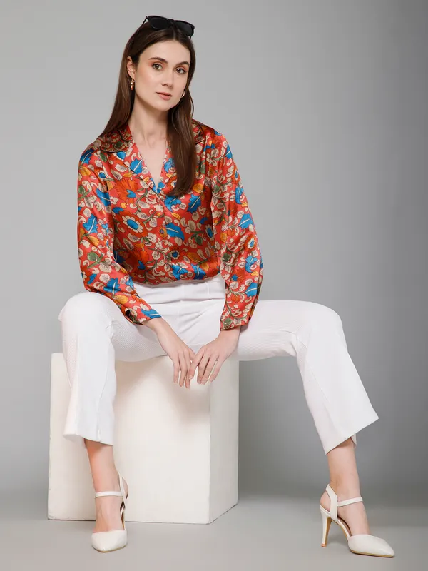 Kalamkari-Inspired_Floral_Print_Shirt_For_Women_&_Girls