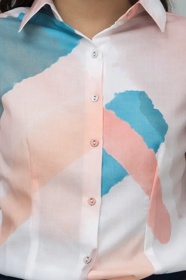 Orange,_White_&_Blue_Linen_Blend_Abstract_Full_Sleeve_Spread_Collar_Hip_Length_Shirt_For_Women_&_Girls