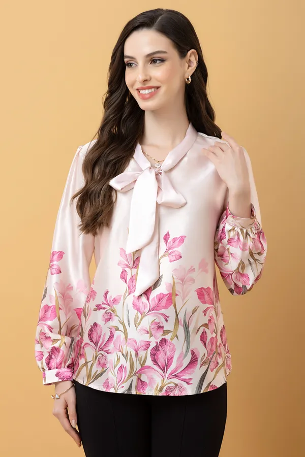 Tie-Up_Neck_Cuffed_Sleeves_Top