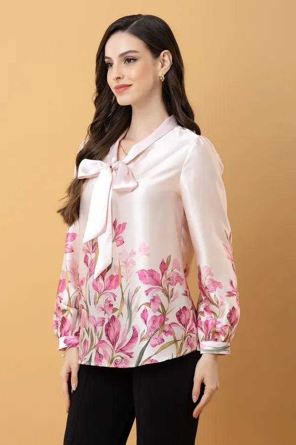 Tie-Up_Neck_Cuffed_Sleeves_Top