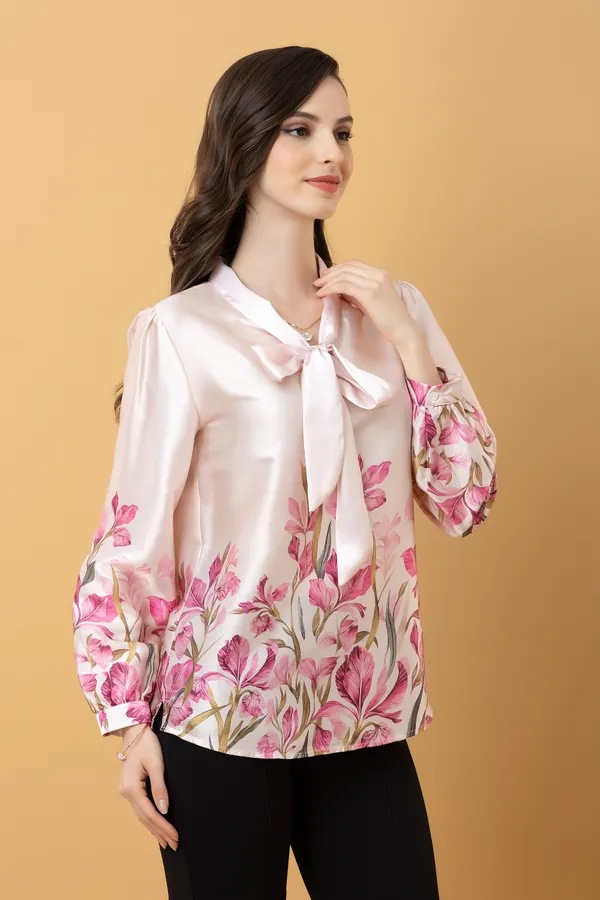 Tie-Up_Neck_Cuffed_Sleeves_Top
