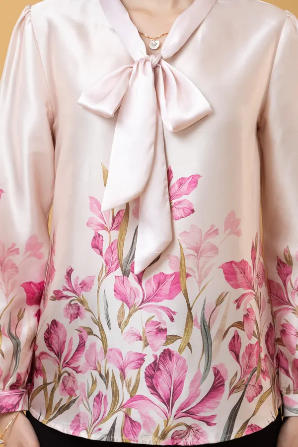 Tie-Up_Neck_Cuffed_Sleeves_Top