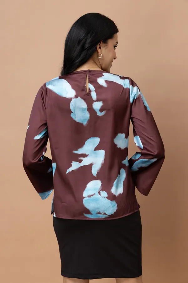 Cowl_Neck_Bell_Sleeves_Satin_Top