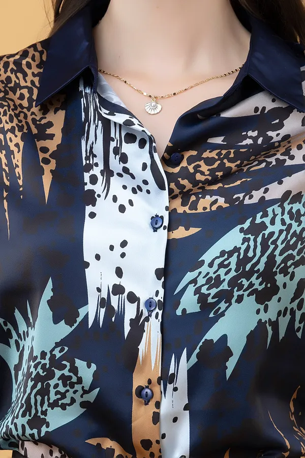 Multicolor_Satin_Printed_Full_Sleeve_Hip_Length_Shirt_For_Women