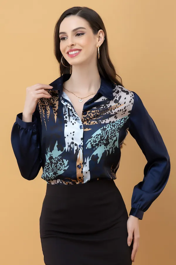 Multicolor_Satin_Printed_Full_Sleeve_Hip_Length_Shirt_For_Women