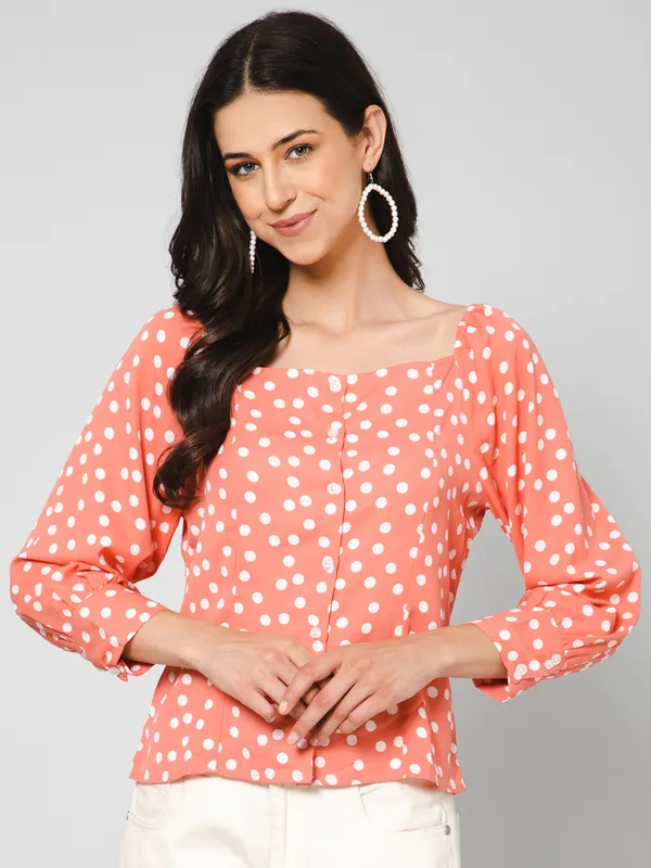 Polka_printed_blouson_top