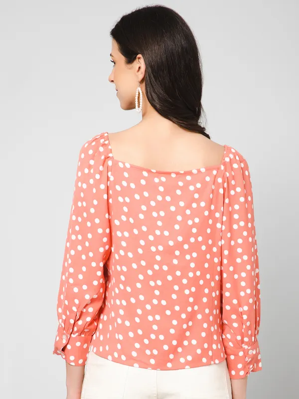 Polka_printed_blouson_top