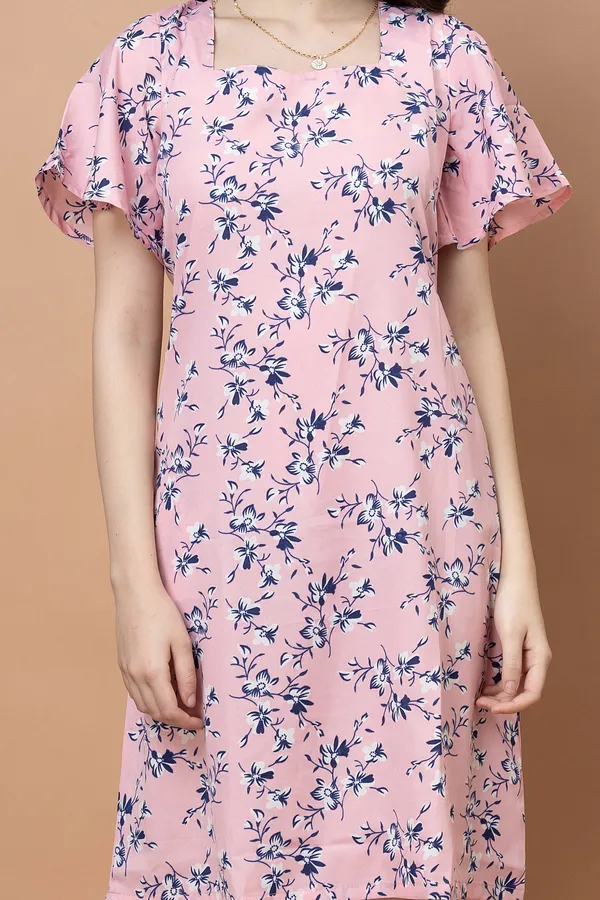 Floral_Square_Neck_Knee_Length_Dress