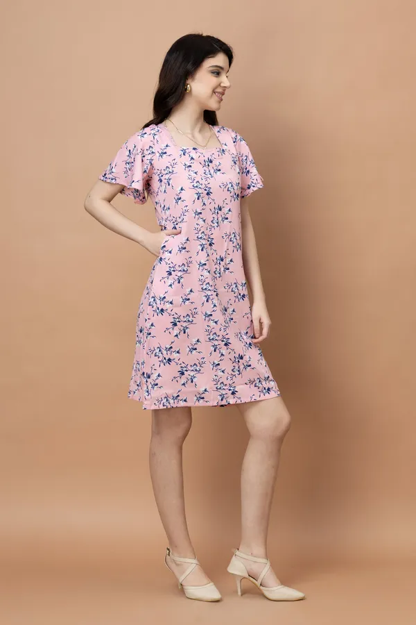 Floral_Square_Neck_Knee_Length_Dress