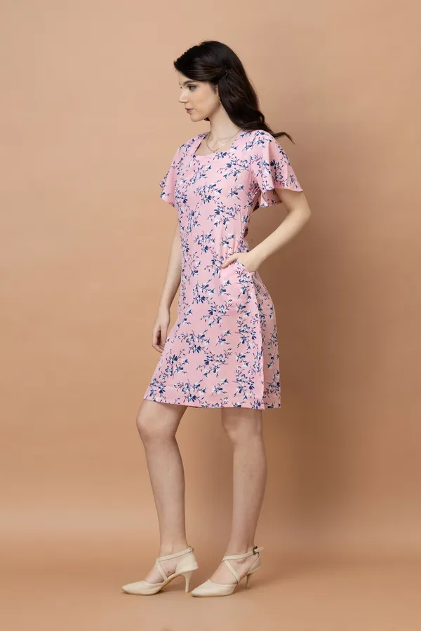 Floral_Square_Neck_Knee_Length_Dress