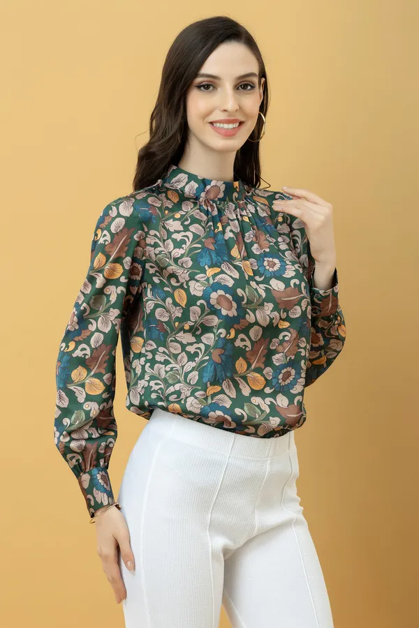 Gathered_Neck_Satin_Top