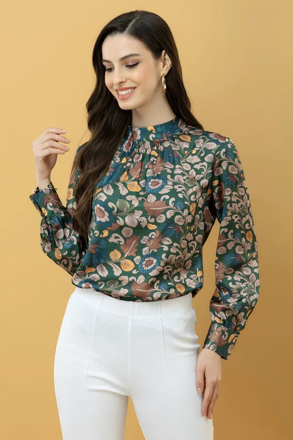 Gathered_Neck_Satin_Top