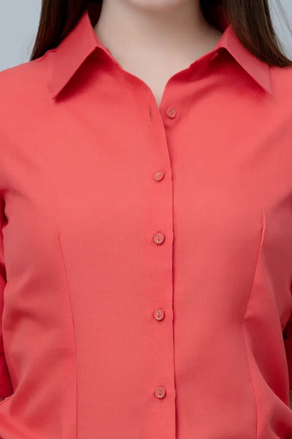 Red_Linen_Blend_Printed_Full_Sleeve_Hip_Length_Shirt_For_Women