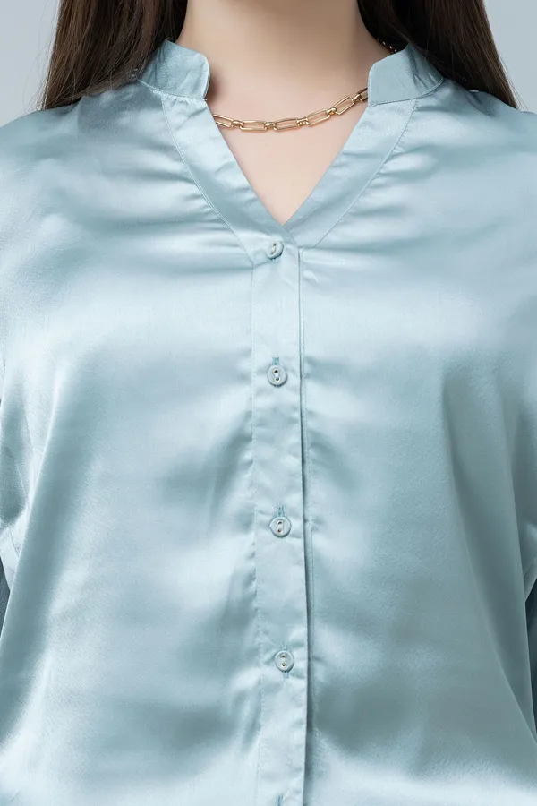 Green_Satin_Solid_Full_Sleeve_Hip_Length_Shirt_For_Women