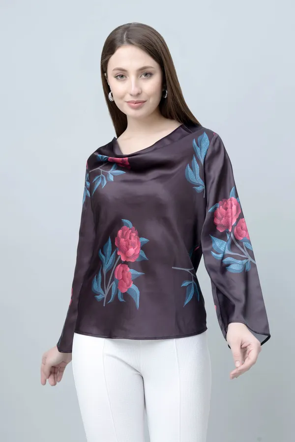 Floral_Cowl_Neck_Satin_Top