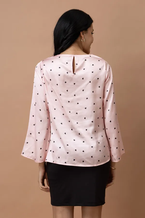 Cowl_Neck_Bell_Sleeves_Satin_Top