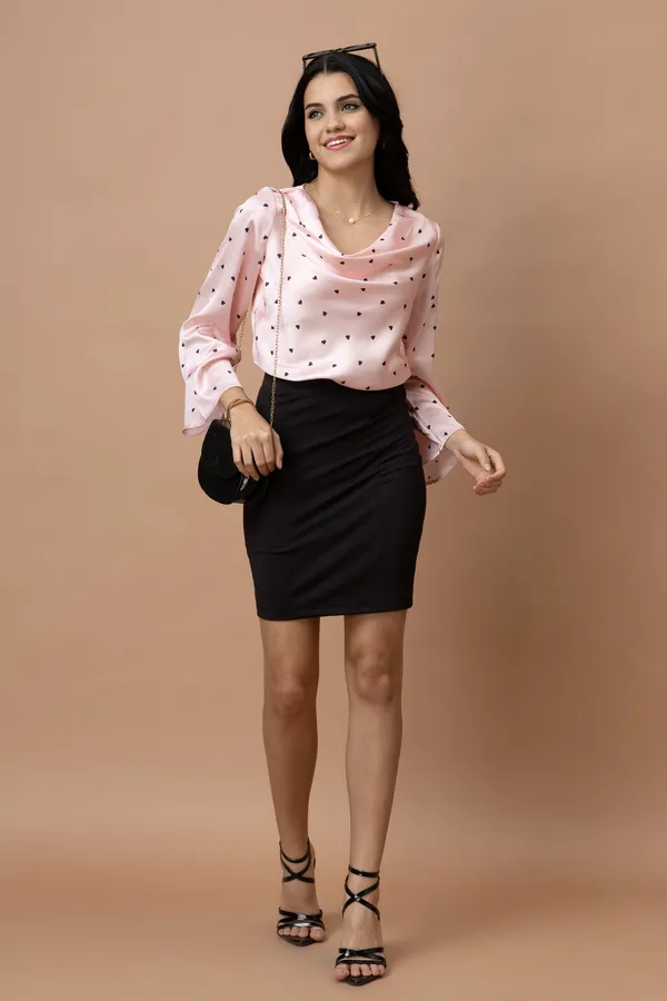 Cowl_Neck_Bell_Sleeves_Satin_Top