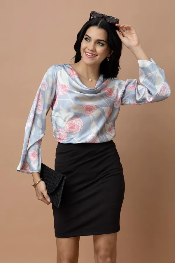 Cowl_Neck_Bell_Sleeves_Satin_Top