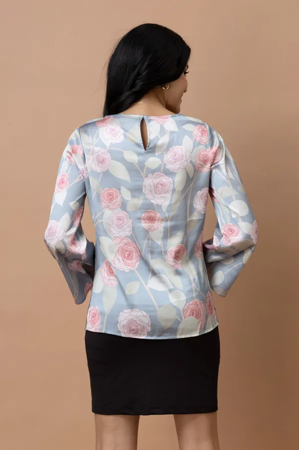 Cowl_Neck_Bell_Sleeves_Satin_Top