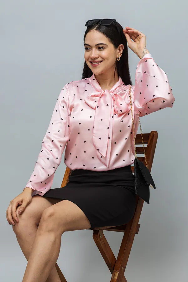 Tie-Up_Neck_Bell_Sleeves_Satin_Top