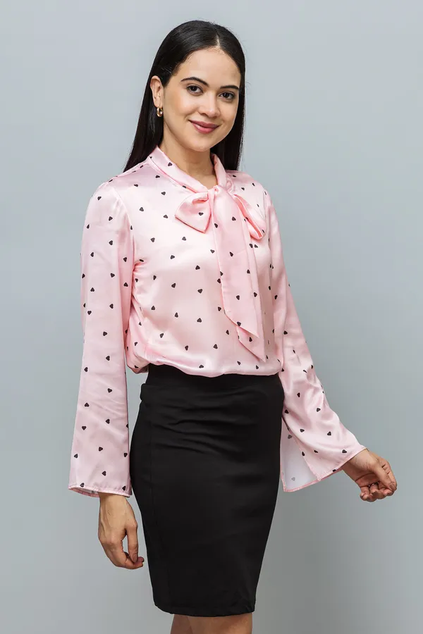 Tie-Up_Neck_Bell_Sleeves_Satin_Top