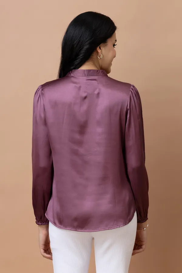 Pleated_Casual_Satin_Top