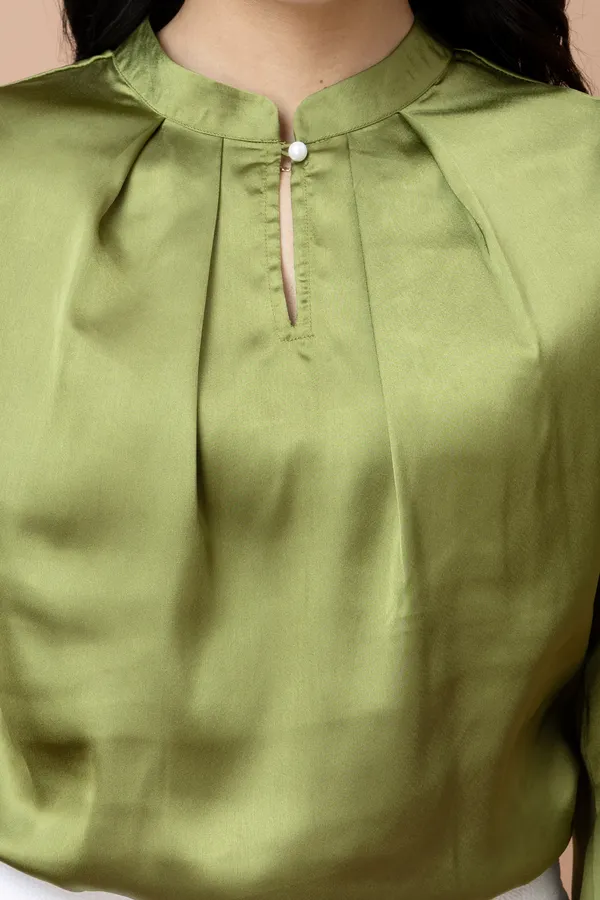 Pleated_Casual_Satin_Top