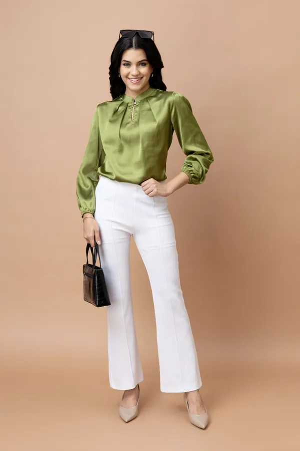 Pleated_Casual_Satin_Top