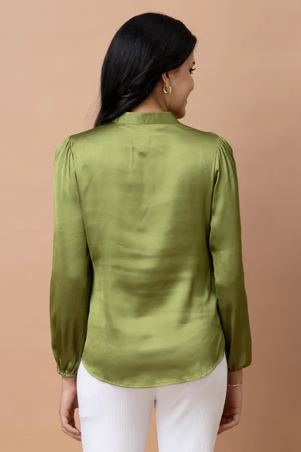 Pleated_Casual_Satin_Top