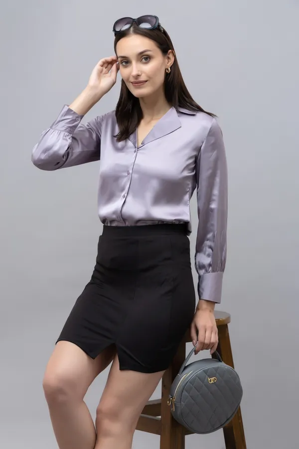 Purple_Satin_Solid_Full_Sleeve_Spread_Collar_Hip_Length_Shirt_For_Women_&_Girls