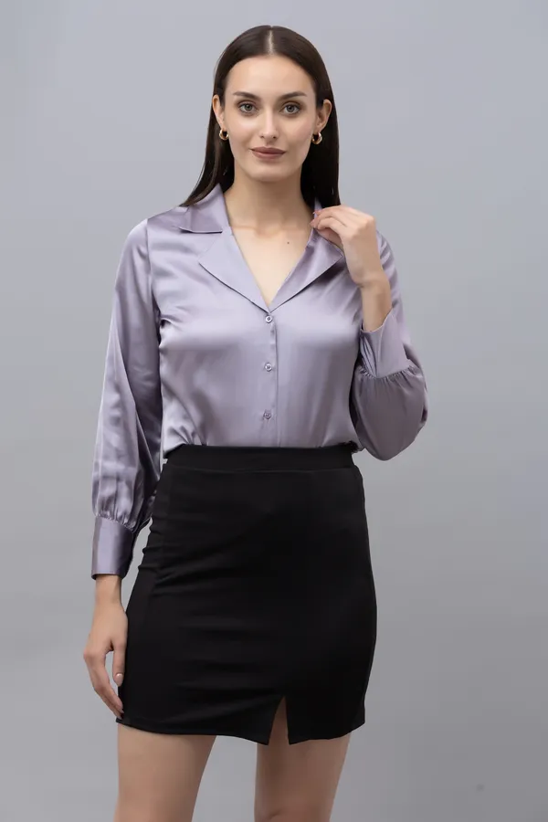 Purple_Satin_Solid_Full_Sleeve_Spread_Collar_Hip_Length_Shirt_For_Women_&_Girls