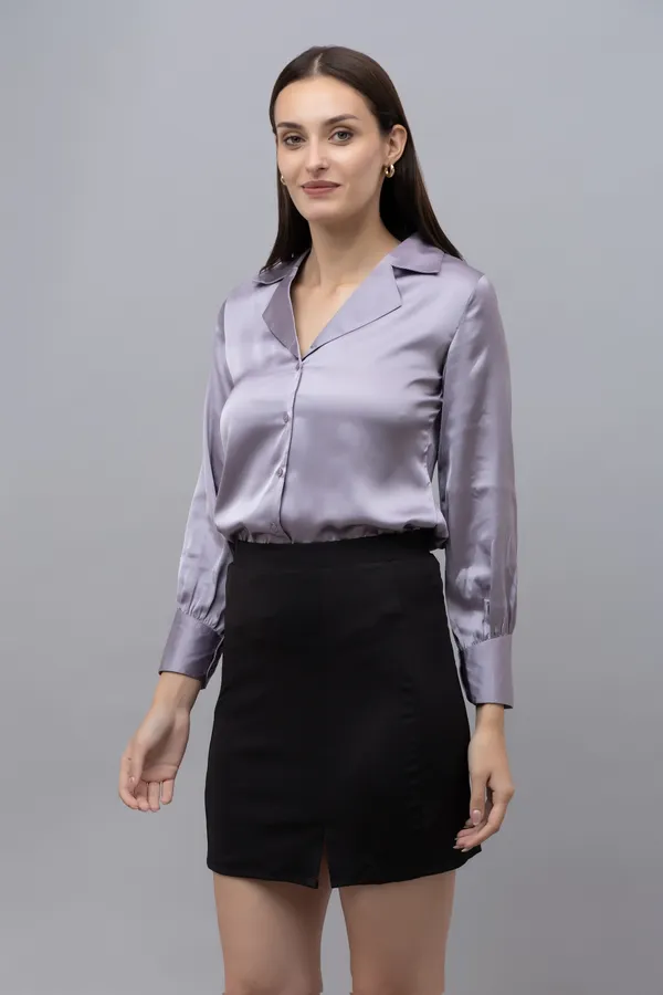 Purple_Satin_Solid_Full_Sleeve_Spread_Collar_Hip_Length_Shirt_For_Women_&_Girls