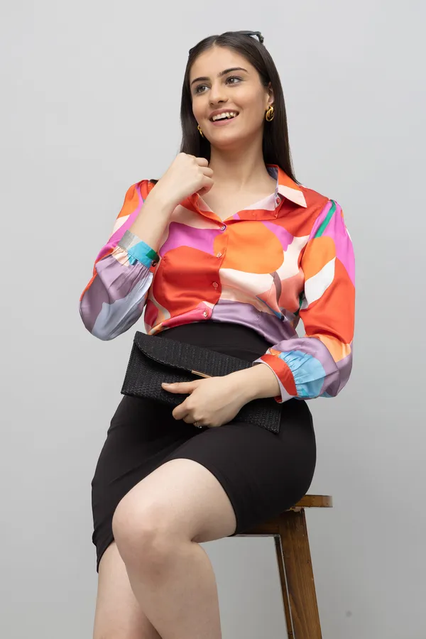 Multicolor_Satin_Printed_Full_Sleeve_Hip_Length_Shirt_For_Women