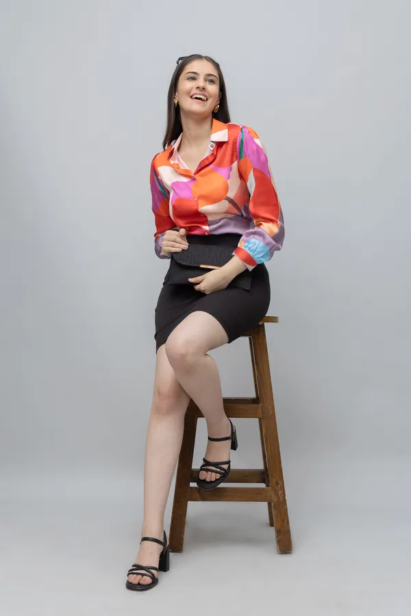 Multicolor_Satin_Printed_Full_Sleeve_Hip_Length_Shirt_For_Women